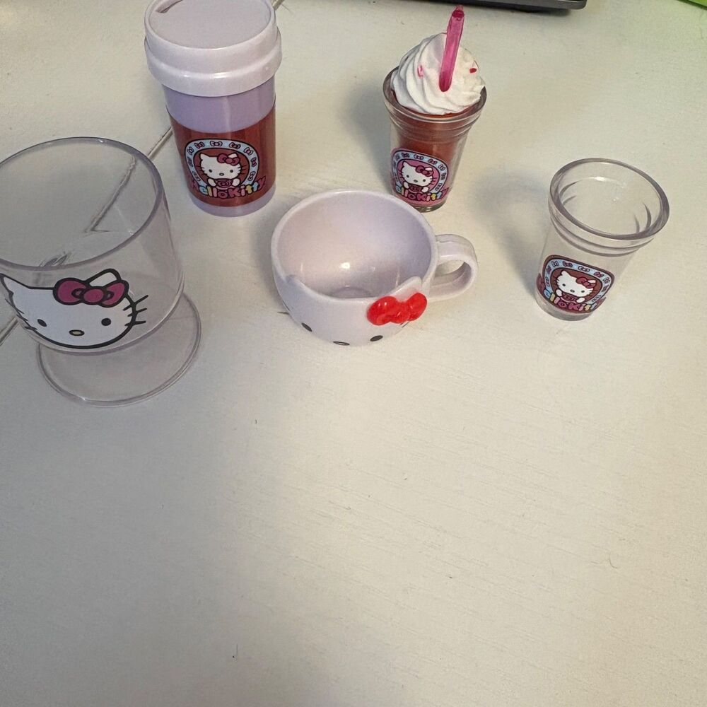 My Life As Hello Kitty Soda Pop Cups Set Dollhouse Accessories Set Of 5